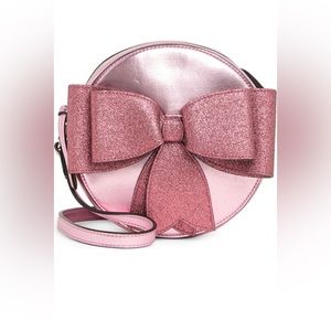 Gucci Metallic Glitter Bow Round Crossbody Bag